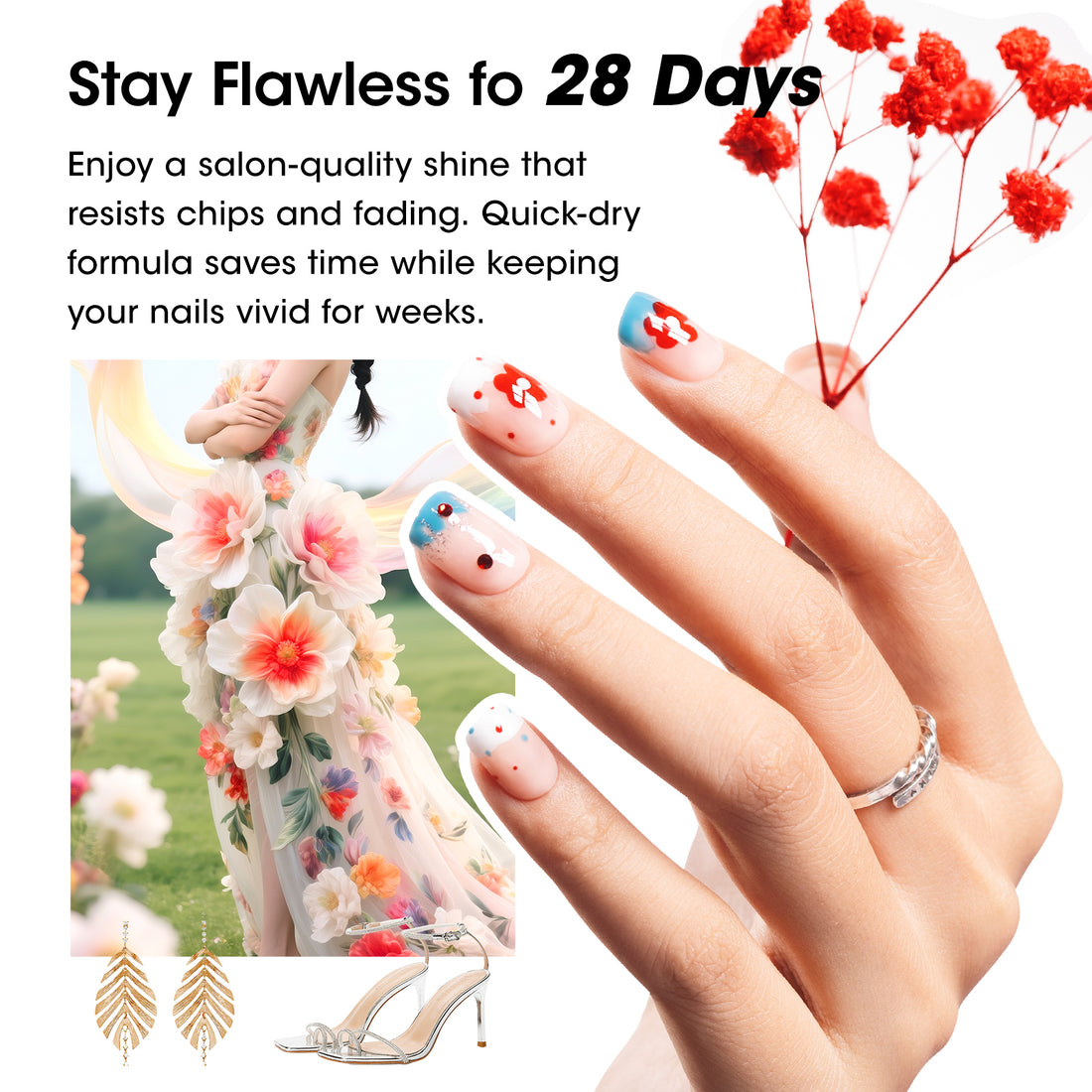 Gellen 24Pcs Gel Nail Polish Set, 20Colors Classic Vibrant Gel Polish with Base Coat & Glossy Matte Cateye Top Coat, HEMA TMPTA TPO 3-Free Red Pink Green White UV Cured Soak off Nail Kit for Women