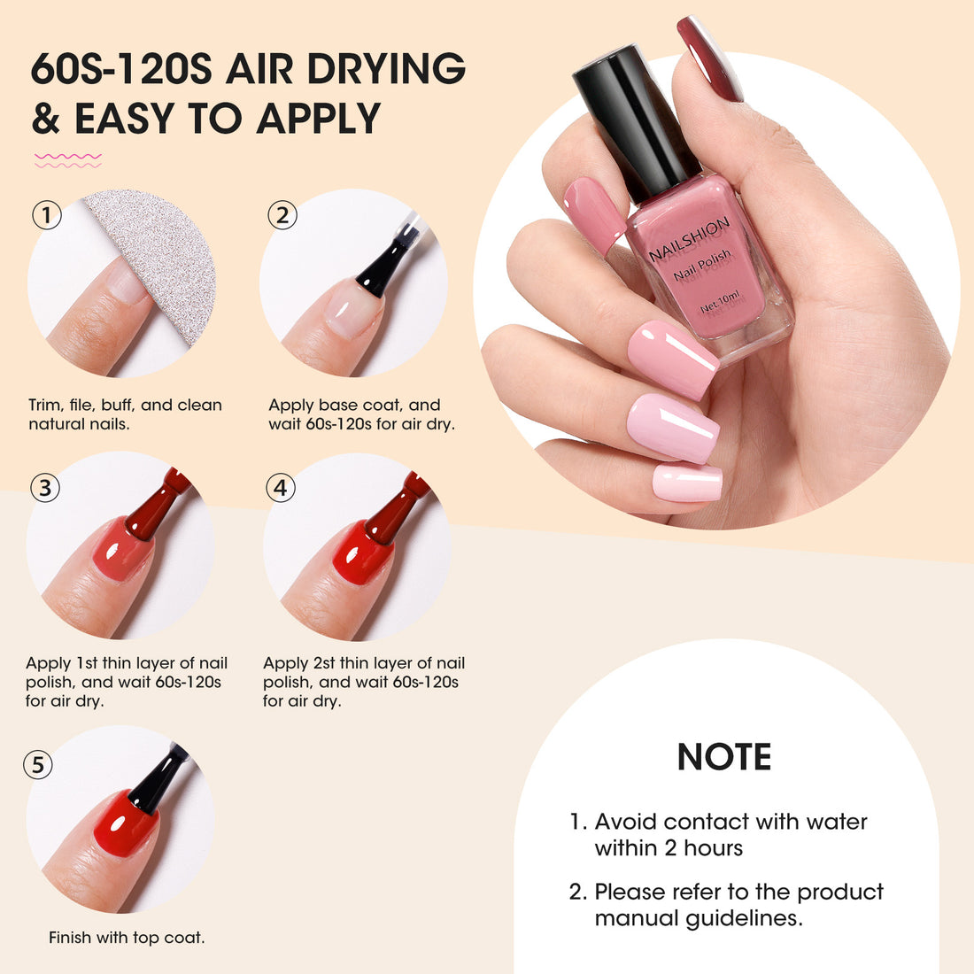 Nailshion Quick Air Dry Nail Polish Set, 16 Colors 10ML Nude Gray Burgundy Nail Polish with Clear Base Top Coat and 35Pcs Remover Pads Fall Regular Nail Lacquer Gift for Women Girls