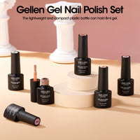Gellen Nude Gel Nail Polish, 6 Colors Pink Nude Gel Polish Set Skin Tones Neutral Soak Off Nail Gel Kit for All Seasons Nail Art Home Diy Manicure