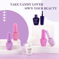 Candy Lover Gel Nail Polish Set, 6 Colors Lavender Pink Purple Gel Polish, Pastel Soak Off UV LED Nail Polish Nail Art Gift Set for Women