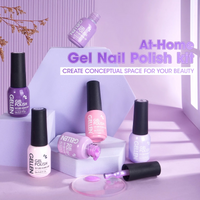 Gellen Gel Nail Polish Kit - 6 Colors Lavenders Series with Violet, Lilac, Rose, Pink Popular Nail Gel Colors for DIY Home Gel Manicure Set Nail Art