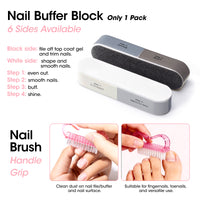 Gellen Nail Prep Kit, Nail Strengthener & Cuticle Care Set, 10PCS Nail Cleanser Pads, Nail File Buffer Block, Cuticle Oil Pen, Manicure Pedicure Tools Kit for Gel Nails, Acrylic Nail & Press on Nails
