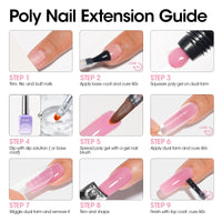 Gellen Poly Gel Nail Extension Gel, 60g Natural Pink Builder Nail Gel Long Lasting Trendy Nail Art Design for Salon Manicure Beginner Easy DIY