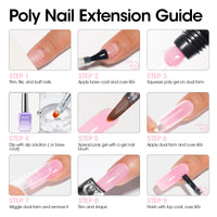 Gellen Poly Gel Nail Extension Gel, 60g Baby Pink Builder Nail Gel Long Lasting Trendy Nail Art Design for Salon Manicure Beginner Easy DIY