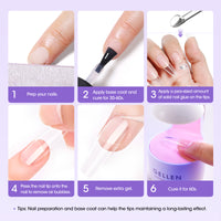 Gellen Solid Nail Glue Gel for Fake Nails, 2Pcs 15g Strong Solid Glue for Salon Nail Art UV/LED Cure Nail Prep for Press-on Nails