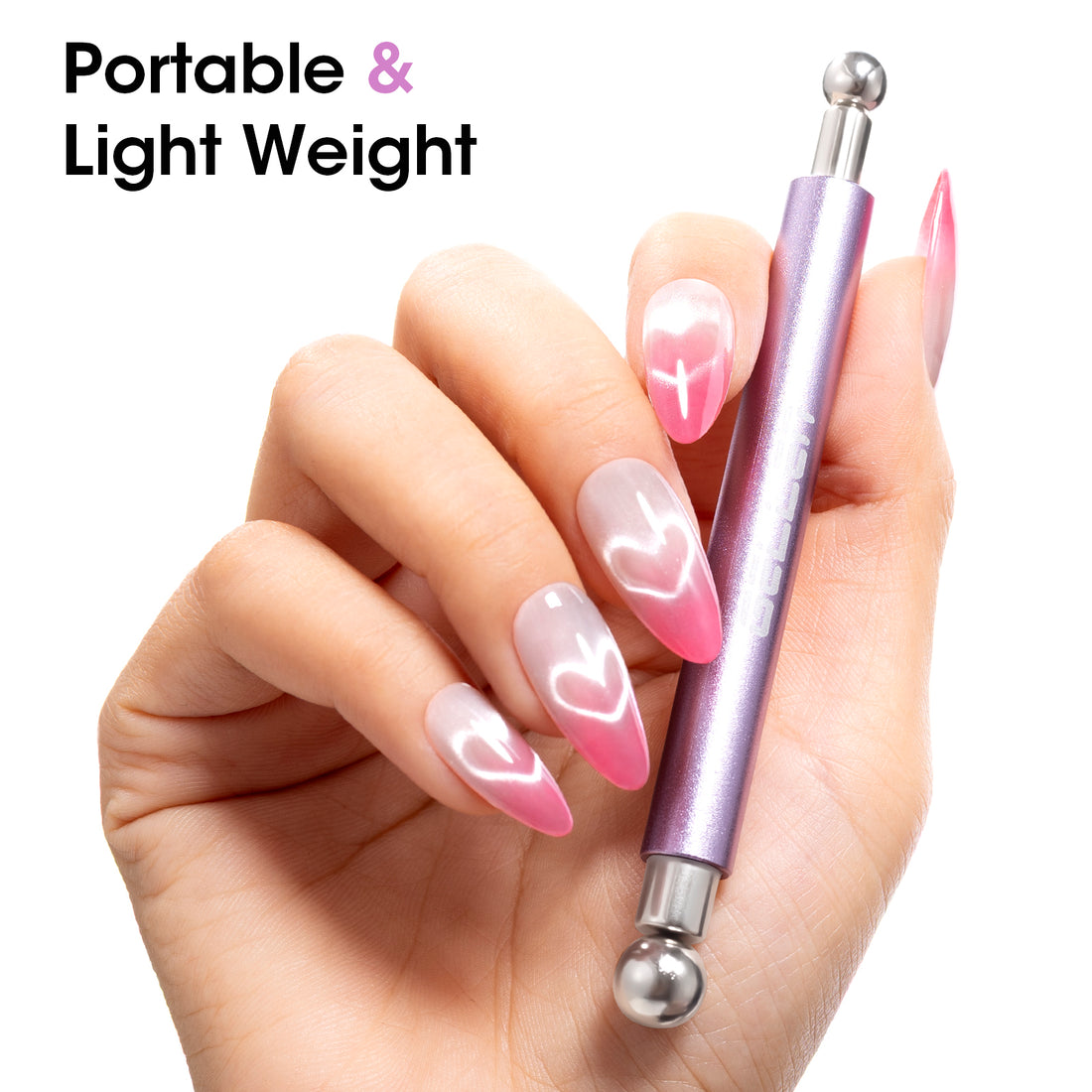 Gellen Cat Eye Magnet for Nails, Magnetic Nail Tool Kit with Double Ended Magnet Pen, Ball Magnets & French Tip Guide Plate for Cat Eye Gel Polish Nail Art