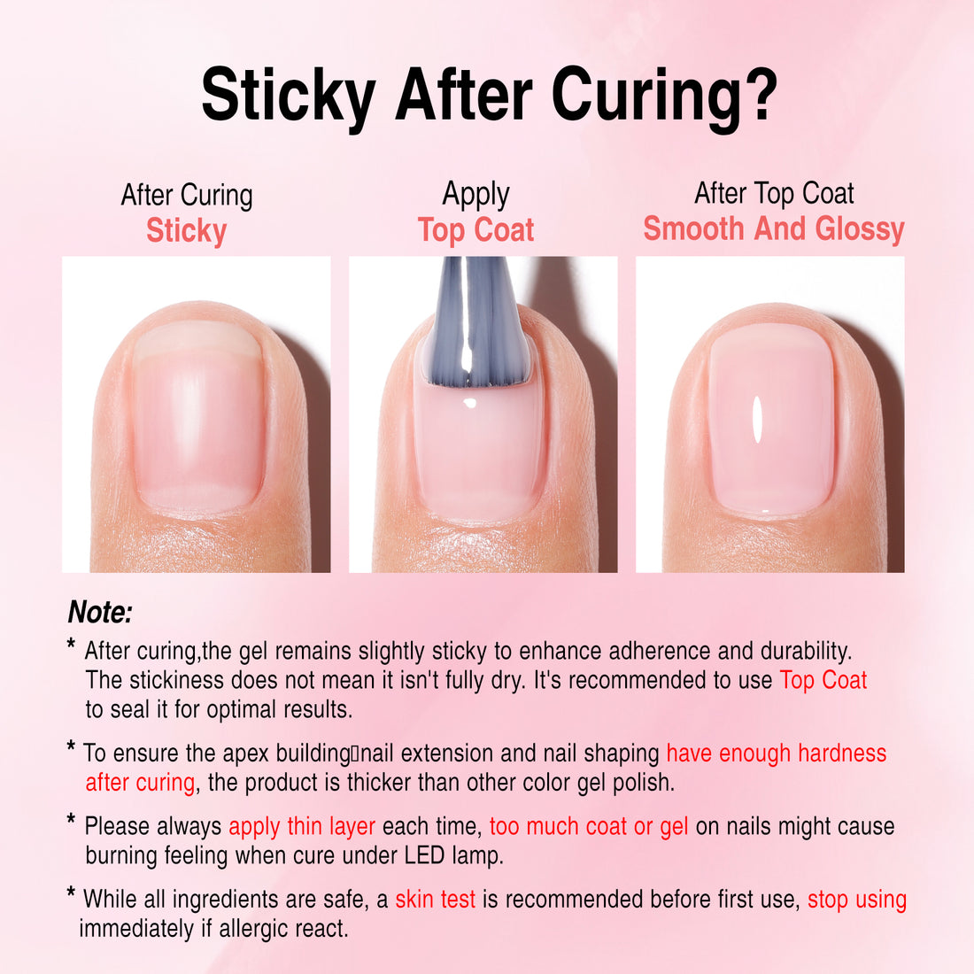 Candy Lover Nail Builder Gel, 7-in-1 Pink Builder for Nails, UV/LED Cured Rubber Base Coat Color Gel Polish Strengthener Thickening Extension Nail Shaping Rhinestone Glue in a Bottle for DIY Home