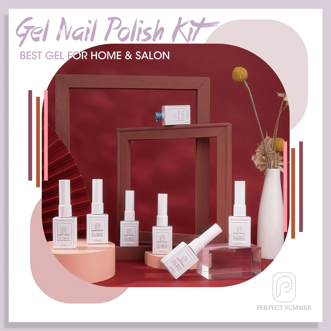 Perfect Summer Gel Nail Polish, 12 Colors Gel Polish Classic Gray Nude Black Soak Off UV Nail Polish Gel, Manicure DIY Salon Nail Art Gift for Women Girls