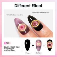 Gellen Cat Eye Gel Nail Polish, 18ML Dual Colour Natural Glitter Gel Polish Set, Soak off Nail Gel Polish At Home DIY Salon Use, Plum Pink