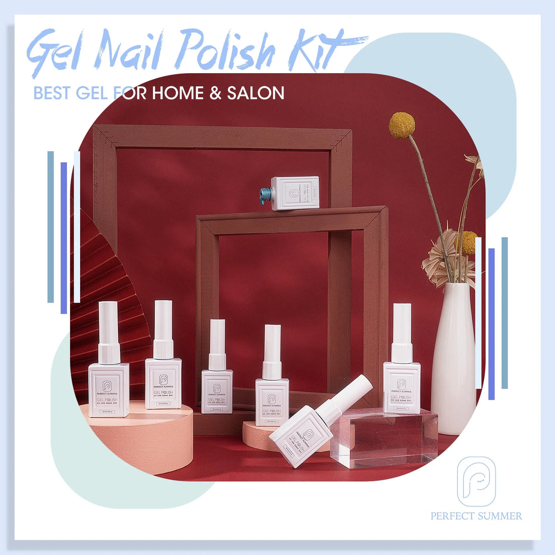 Perfect Summer Gel Nail Polish, 12 Colors Gel Polish Macaron Light Nude Soak Off UV Nail Polish Gel, Manicure DIY Salon Nail Art Gift for Women Girls