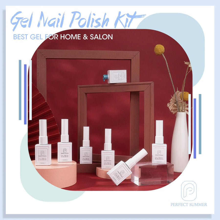 Perfect Summer Gel Nail Polish, 12 Colors Gel Polish Macaron Light Nude Soak Off UV Nail Polish Gel, Manicure DIY Salon Nail Art Gift for Women Girls