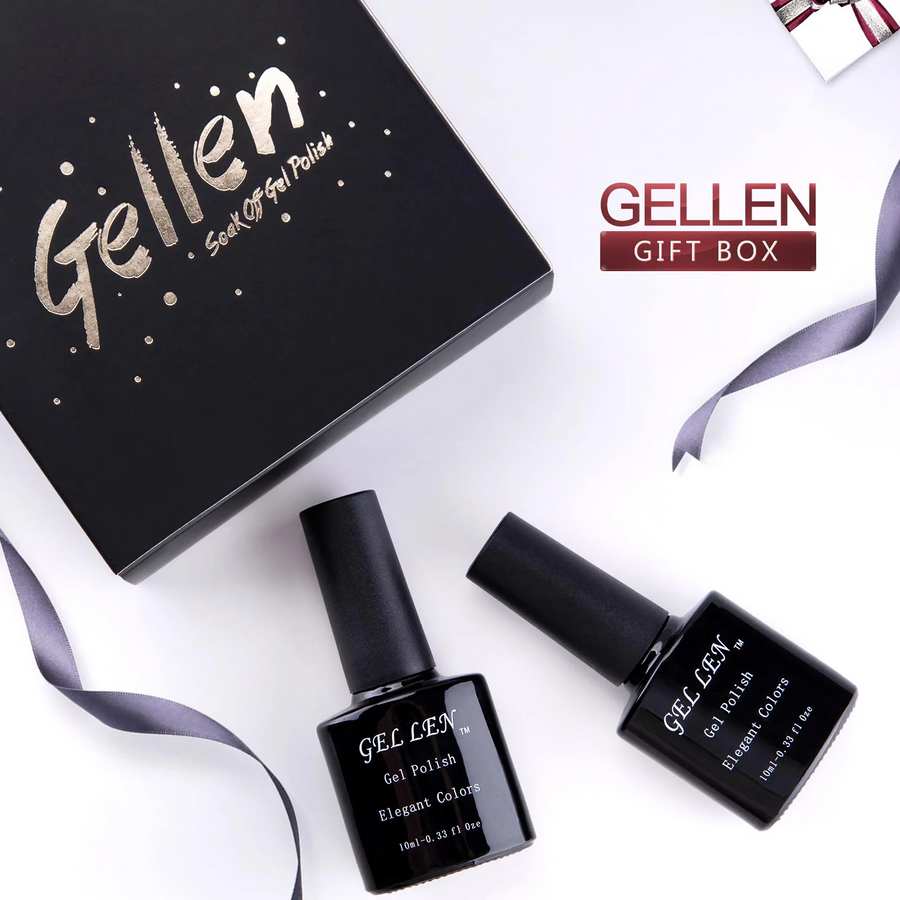 Gellen 2 Pcs 10ml No Wipe Gel Top Coat and Base Coat Kit - Long Lasting Soak off LED Nail Lamp Gel Nail Set Gifts for Women