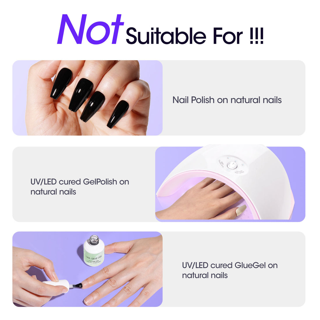 Gellen Nail Glue Remover, Gel Nail Glue Remover for Press On Nails, Easy Remove Solid Nail Glue Gel On Fake Nail Tips, 60ML