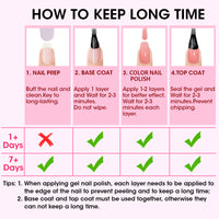 Gellen Nail Polish, Quick Air Dry 6 Colors Nail Lacquer Set Romantic Pink Nail Polish Set for Nail Manicure DIY Art Home, No UV Light Needed, 0.33 Fl.oz