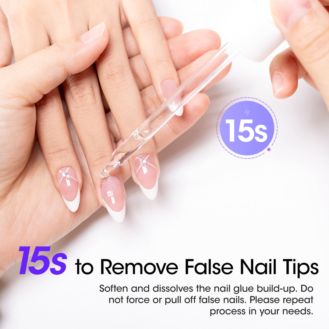 Gellen Nail Glue Remover for Press on Nails, 80ML Nail Glue Remover for UV Nail Glue, Non acetone Gentle Glue Off for Nails Glue False Tips