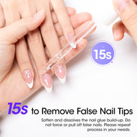 Gellen Nail Glue Remover for Press on Nails, 80ML Nail Glue Remover for UV Nail Glue, Non acetone Gentle Glue Off for Nails Glue False Tips