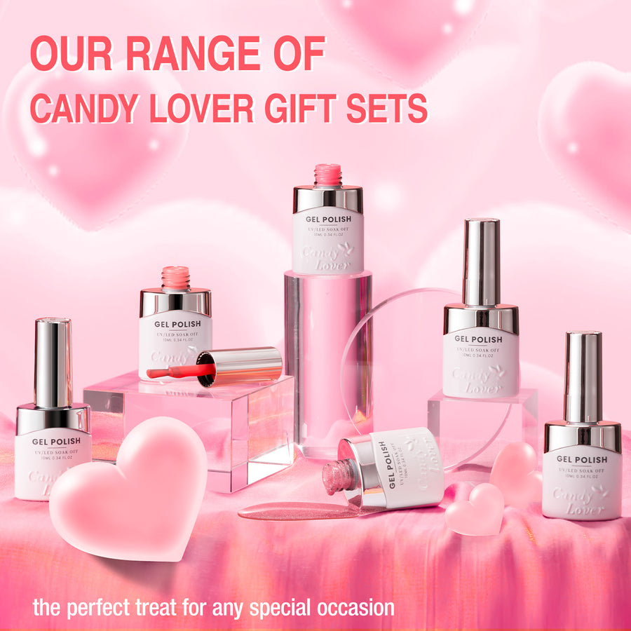 Candy Lover Nail Gel Polish, 6 Colors Lover's Red Pink Gel Polish Set, Soak Off UV LED Needed Nail Gel Set, Nail Art Gift for Women DIY Manicure