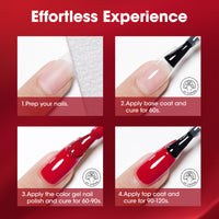Gellen Red Gel Nail Polish Set, 6 Colors Winter Christmas Burgundy Red Bloody Red Glitter Gel Polish, No Wipe Soak Off Glossy UV Gel for DIY Nail Art Salon Manicure, 10ml/0.33oz