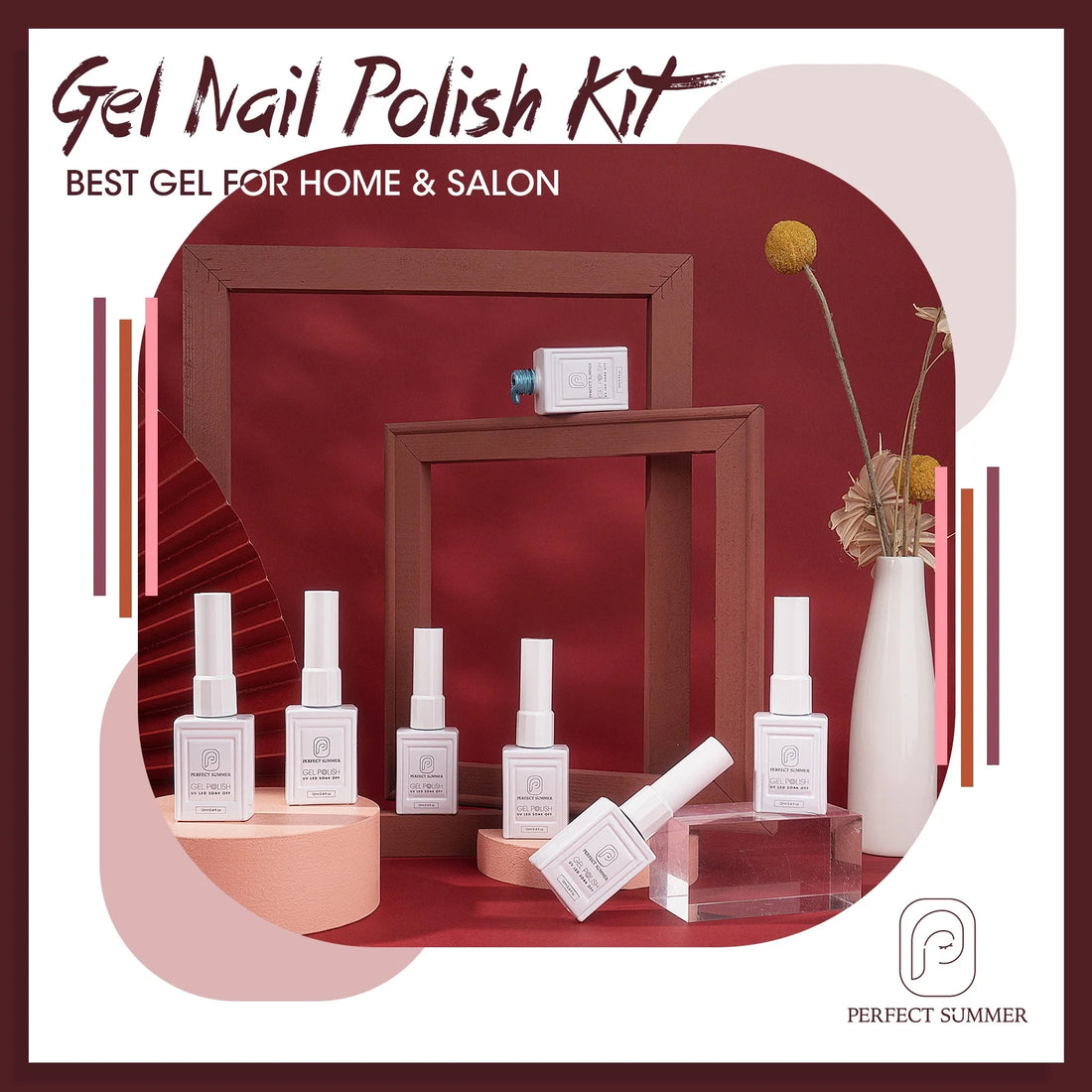 Perfect Summer Gel Nail Polish, 12 Colors Gel Polish Classic Full Color Soak Off UV Nail Polish Gel, Manicure DIY Salon Nail Art Gift for Women Girls