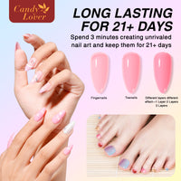 Candy Lover Gel Nail Polish Kit, 12 Colors Macaron Collection Nail Gel Kit with Greeting Card & 72W UV Nail Lamp, Salon Quality Long-lasting Gel Polish Set, Gift for Girl Women DIY Manicure