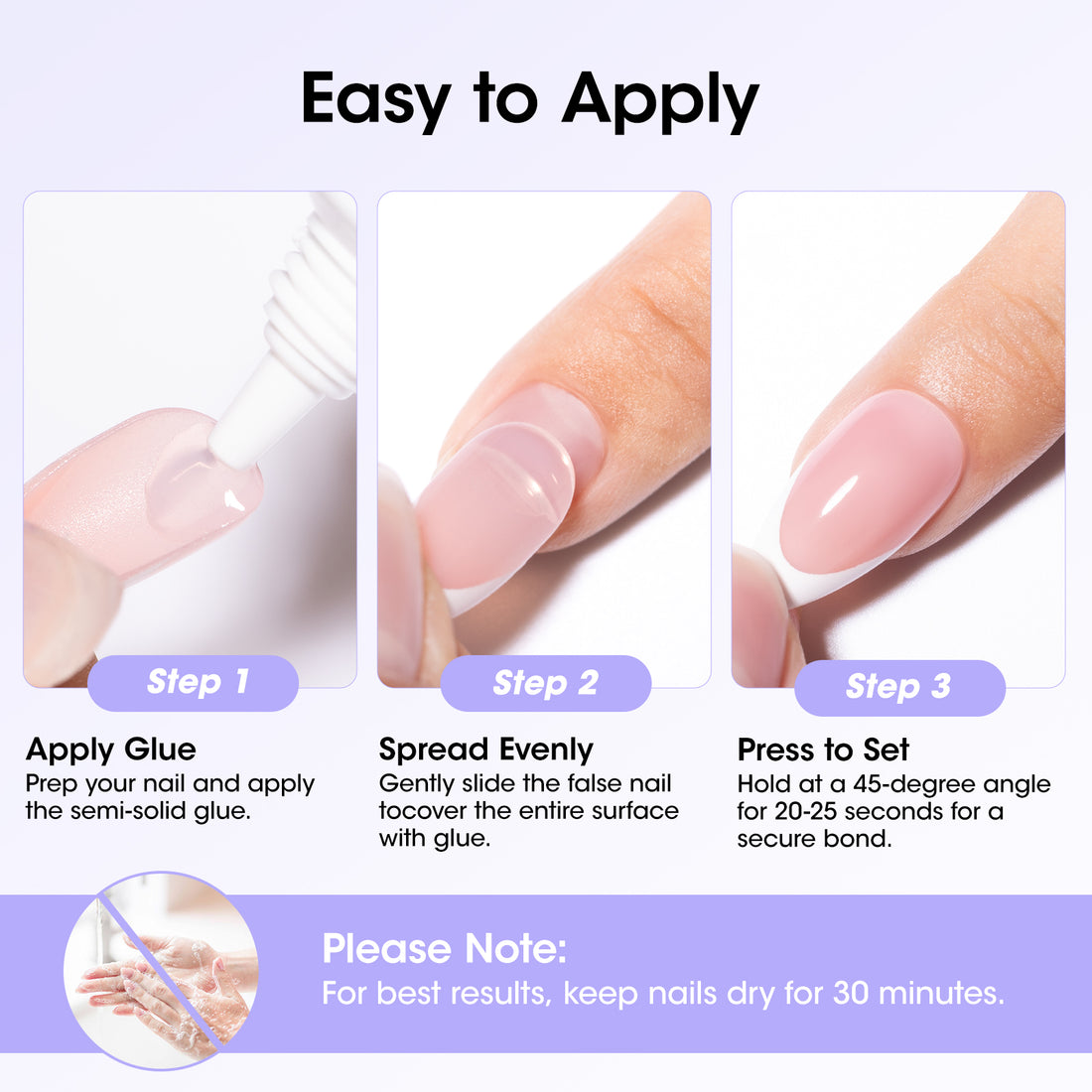 Gellen Lamp-Free Semi Solid Nail Glue for Press on Nails, Soak off Gel Nail Glue Remover for False Acrylic Nails, Super Strong Gel Glue Quick Removal Kit