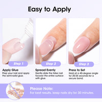Gellen Lamp-Free Semi Solid Nail Glue for Press on Nails, Soak off Gel Nail Glue Remover for False Acrylic Nails, Super Strong Gel Glue Quick Removal Kit