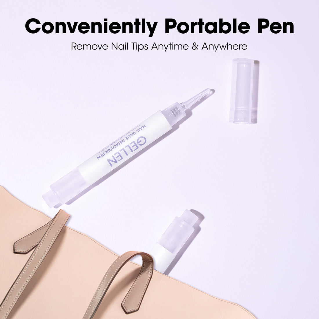 Gellen Nail Glue Remover Pen, 2Pcs 3ml Nail Glue Remover for UV Nail Glue Press on Nails, Click Remover Pen Design and Remove for Fake Nails Tips, Alcohol Acetone Free Fast Remove Gel Glue