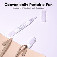 Gellen Nail Glue Remover Pen, 2Pcs 3ml Nail Glue Remover for UV Nail Glue Press on Nails, Click Remover Pen Design and Remove for Fake Nails Tips, Alcohol Acetone Free Fast Remove Gel Glue