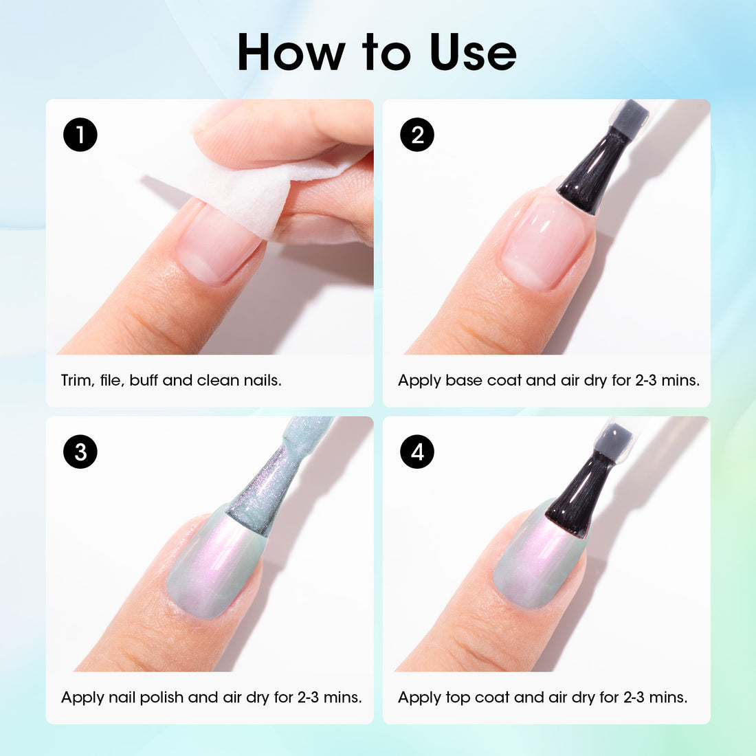 Gellen Nail Polish, Quick Dry 3 Colors Glitter Green Dark Green Blue Nail Polish Set Xmas Halloween Nail Lacquer Set, Gift for Women Home Nail Art, No UV Light Needed, 0.33 Fl.oz