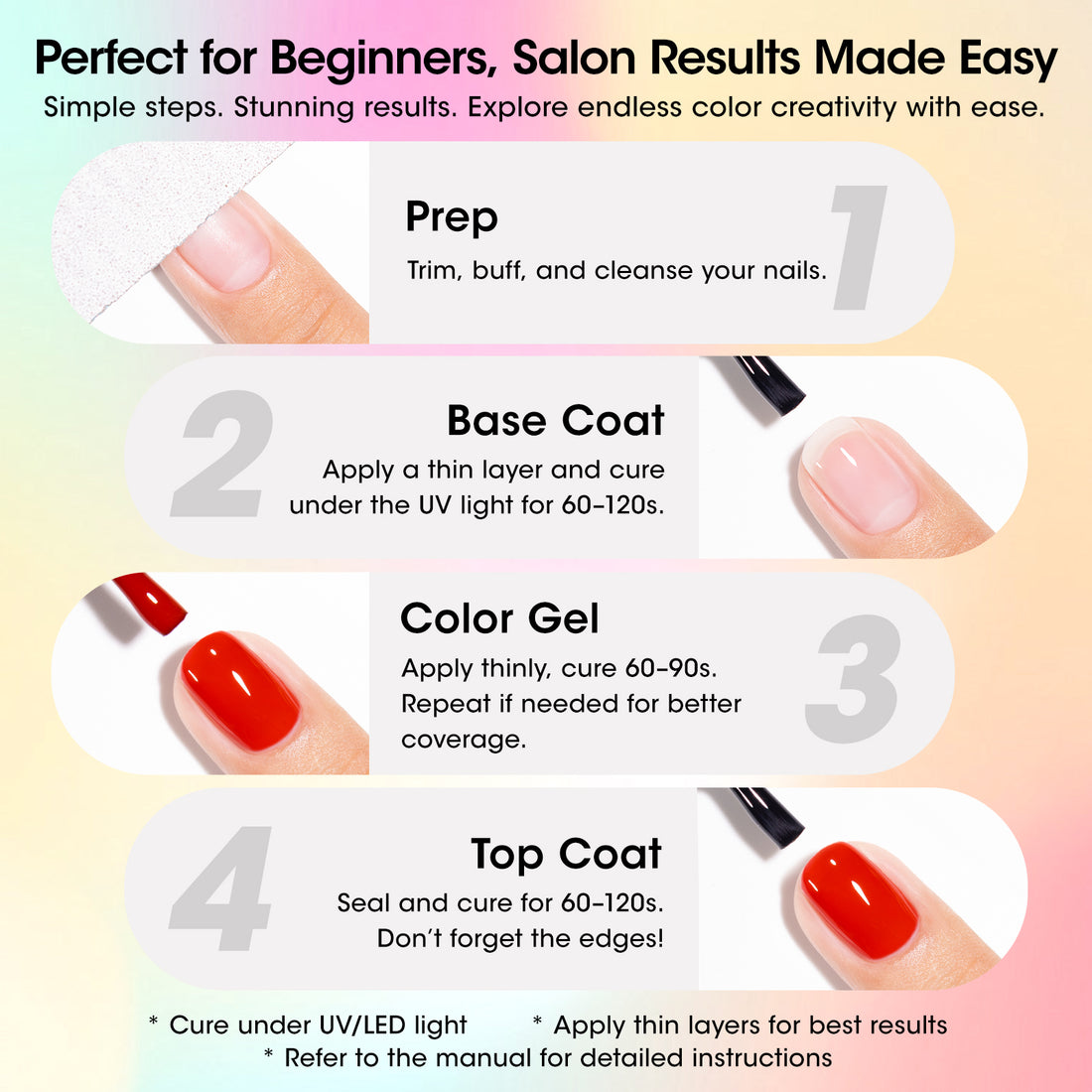 Gellen 24Pcs Gel Nail Polish Set, 20Colors All Seasons Gel Polish with Base Coat & Glossy Matte Cateye Top Coat, HEMA TMPTA TPO 3-Free Red Pink Green White UV Cured Soak off Nail Kit for Women