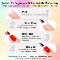 Gellen 24Pcs Gel Nail Polish Set, 20Colors All Seasons Gel Polish with Base Coat & Glossy Matte Cateye Top Coat, HEMA TMPTA TPO 3-Free Red Pink Green White UV Cured Soak off Nail Kit for Women