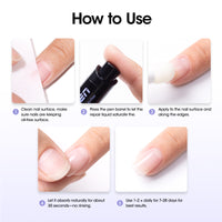 Gellen Nail Strengthener for Damaged Nails, Sponge Tip Designed Keratin Nail Repair Pen with Triple Protein Complex, Fast Absorbing Nail Hardener Treatment for Prevents Peeling & Ridges