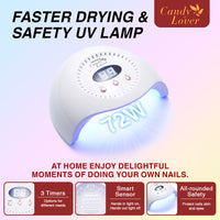 Candy Lover Gel Nail Polish Kit, 12 Colors Christmas Collection Nail Gel Kit with Greeting Card & 72W UV Nail Lamp, Salon Quality Long-lasting Gel Polish Set, Gift for Girl Women DIY Manicure