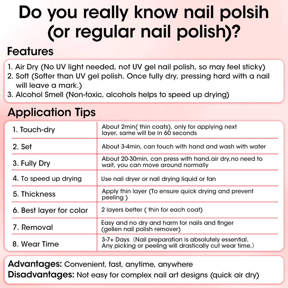 Gellen Quick Dry Nail Polish, 6Colors Nude & Burgundy Romantic Collection Regular Nail Polish Set No UV Light Needed for Finger Toe & Fake Nails Home Salon DIY Nail Art