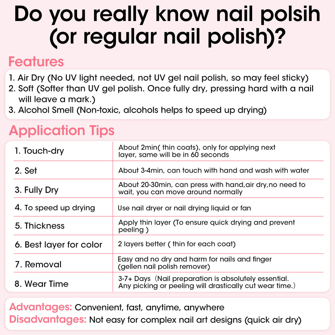 Gellen Base & Top Coat Nail Polish Set, Pink Nail Ridge Filler & High Shine Top Coat Duo, Nail Strengthener for Weak Damaged Nails, Quick Dry Chip Resistant Clear Nail Polish, HEMA Free