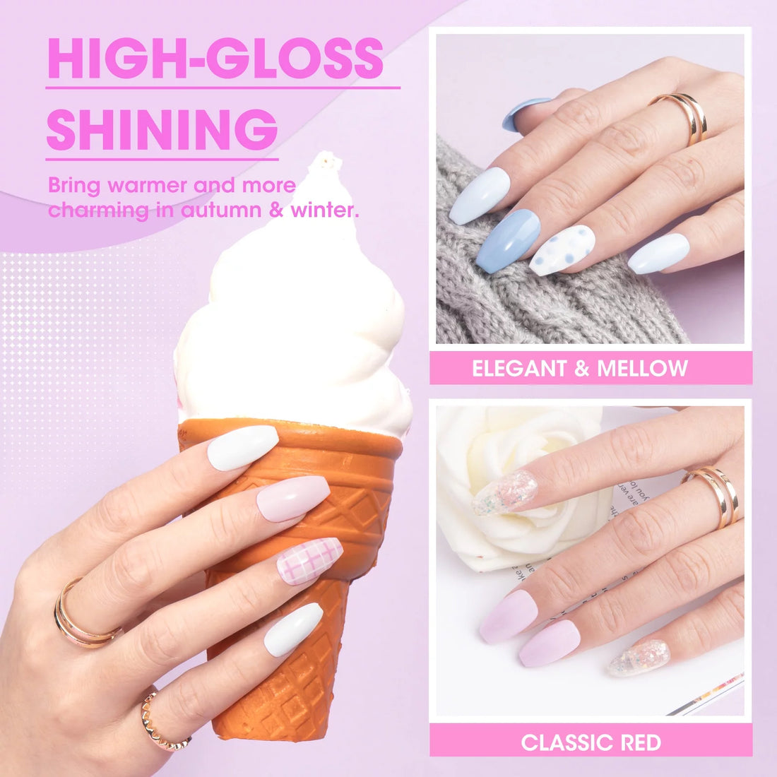 Perfect Summer Gel Nail Polish, 12 Colors Gel Polish Morandi Blue Purple Pink Soak Off UV Nail Polish Gel, Manicure DIY Salon Nail Art Gift for Women Girls