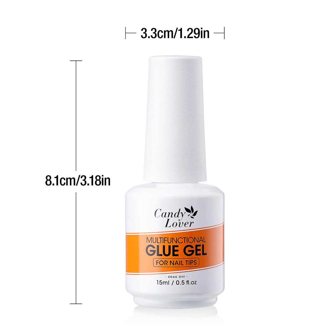Candy Lover 15ML Nail Glue Gel for Nail Tips, UV Lamp Needed Clear Nail Gel As Base Gel, As Rhinestone Glue, As Nail Tips Glue for Press on Acrylic and False Nails