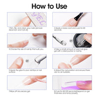 Gellen Nail Glue Gel for Fake Nails Tips, 1Pc 15g Solid Gel Nail Glue for Press ons Nails with 60ml Nail Glue Remover Set