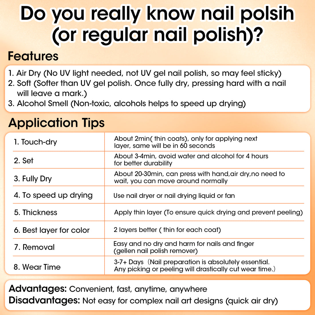 Gellen Quick Dry Nail Polish, 6Colors Red Wine Gradient Warm Collection Regular Nail Polish Set No UV Light Needed for Finger Toe & Fake Nails Home Salon DIY Nail Art