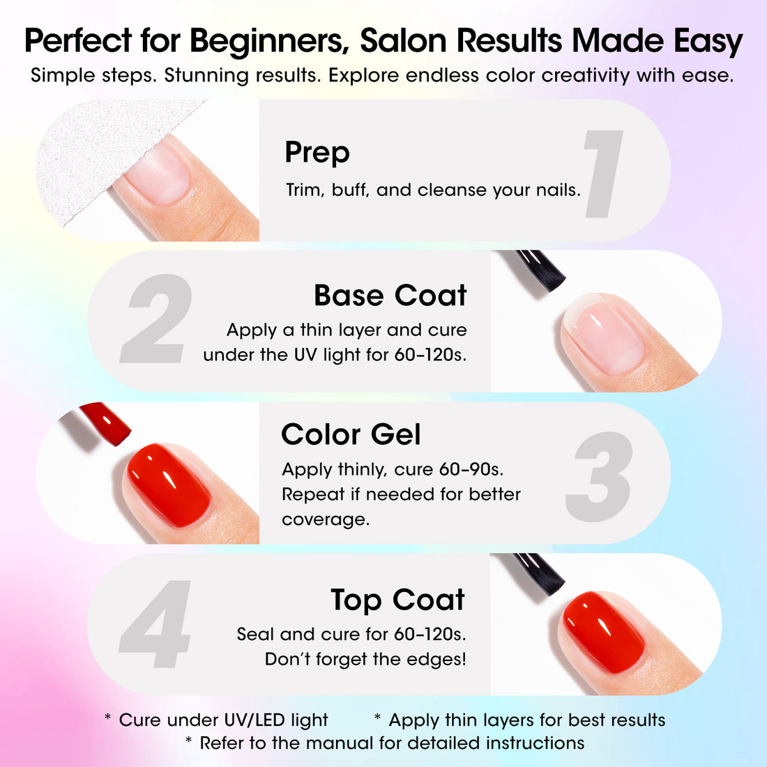 Gellen 24Pcs Gel Nail Polish Set, 20Colors Classic Vibrant Gel Polish with Base Coat & Glossy Matte Cateye Top Coat, HEMA TMPTA TPO 3-Free Red Pink Green White UV Cured Soak off Nail Kit for Women