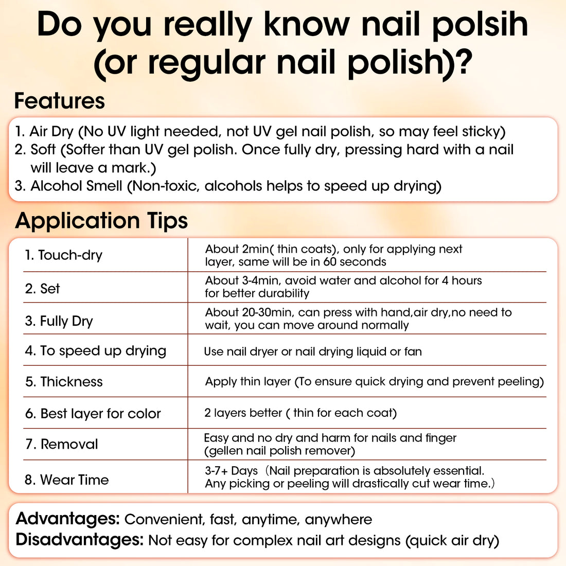 Gellen Quick Dry Nail Polish, 6Colors Neutral Coffee Brown Gradient Collection Regular Nail Polish Set No UV Light Needed for Finger Toe & Fake Nails Home Salon DIY Nail Art