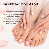 Gellen 30ml Ginger Nail Growth Serum for Nail Strengthener and Growth, Nail Repair Treatment for Weak Brittle Splitting Damaged Nails, Hydrated & Nourished Nail Care Solution