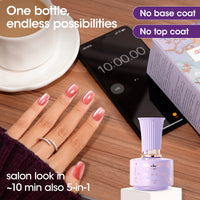 Gellen One Step Cat Eye Gel Nail Polish, 5-in-1 Magnetic Gel Polish Set, UV Lamp Needed Cured, No Base Top Needed, DIY Manicure for Women Beginners, 03 Sheer Nude Pink Opal