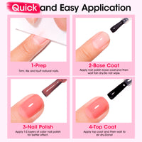 Gellen Nail Polish, Quick Air Dry 6 Colors Nail Lacquer Set Romantic Pink Nail Polish Set for Nail Manicure DIY Art Home, No UV Light Needed, 0.33 Fl.oz