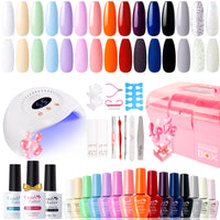 Candy Lover Gel Nail Polish Kit with UV Lamp, 15 Colors Gel Polish Starter Kit with 72W Nail Dryer, UV Nail Polish Kit Gift for Girl Women