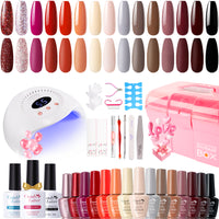 Candy Lover Gel Nail Polish Kit with UV Lamp, Natural Quick Dry Longer-lasting Nail Polish Sets, 15 Colors Gel Polish Starter Kit, Nail Polish Kit Gel Nail Polish Sets Gift Girl Teen Lady Women