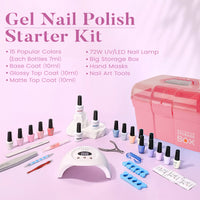 Candy Lover Gel Nail Polish Kit with UV Lamp, 72W Nail Dryer, 15 Colors Quick Dry Long-lasting Gel Nail Polish, Nail Polish Kit Gift for Womens