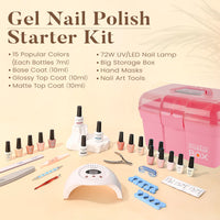 Candy Lover Gel Nail Polish Kit with UV Lamp, 72W Nail Dryer, 15 Colors Quick Dry Long-lasting Gel Nail Polish, Gel Nail Polish Sets, Nail Polish Kit for Teen Girl Lady Womens Manicure DIY Nail Gift