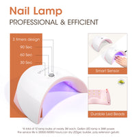 Gellen Gel Nail Polish Starter Kit with 36W UV Light, 10 Colors White Brown Color Gel Polish Kit, All-In-One Manicure Gift Set with Gel Nail Base Top Coat & Nail Dryer, Nail Art Tools for Salon DIY