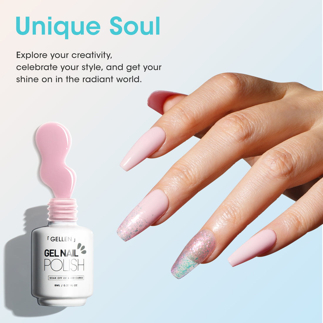 Gellen Gel Nail Polish Starter Kit with 36W UV Light, 10 Colors Macaron Color Gel Polish Kit, All-In-One Manicure Gift Set with Gel Nail Base Top Coat & Nail Dryer, Nail Art Tools for Salon DIY